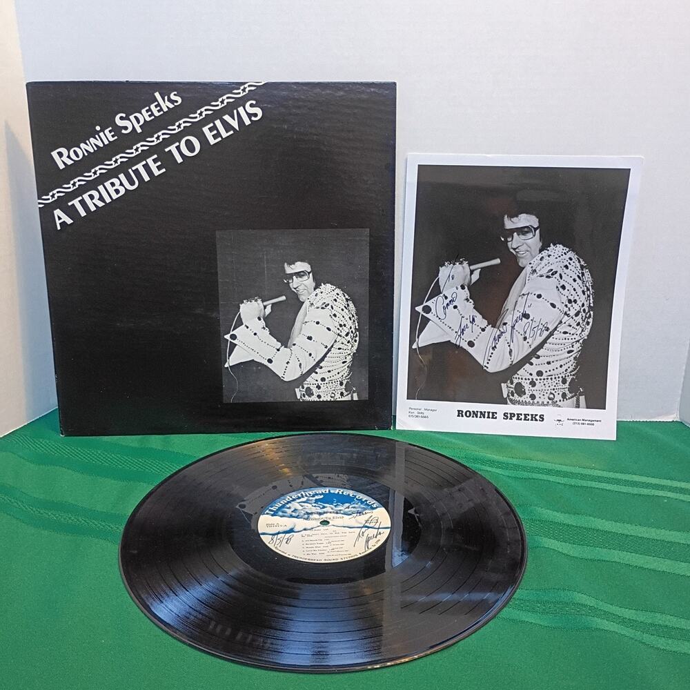 Ronnie Speeks A Tribute to Elvis Thunderhead Studios Vinyl + Photo Rare SIGNED